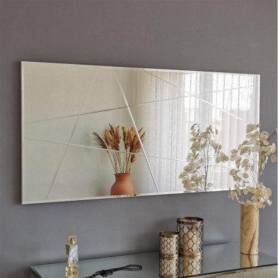 Oglinda decorativa Logon, Argint, 130x62x2 cm foto