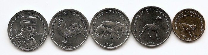 Somaliland Set 5 - 5, 5, 5, 10, 20 Shillings 2002/05 - UNC !!!