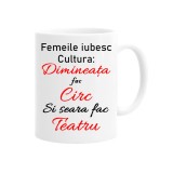 Cana alba personalizata femeile iubesc cultura.., INOVATIX&reg;. 330ml