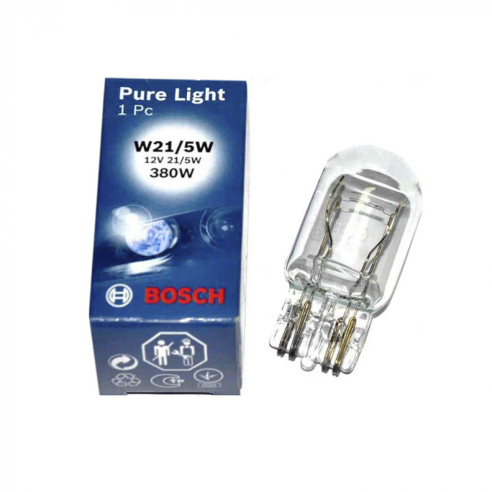 Bec Lampa Auto W21/5W Bosch Pure Light, 12V, 21/5W