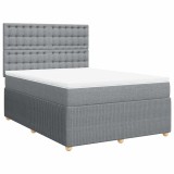 Cumpara ieftin Pat continental, gri deschis, 140x200 cm, material textil