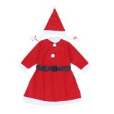 Costum craciunita pentru fata 7-9 ani, 3 piese polar, rosu