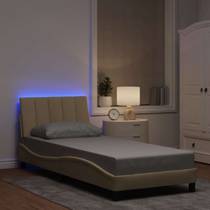vidaXL Cadru de pat fără saltea cremă 80x200 cm țesătură 3310424