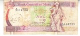 M1 - Bancnota foarte veche - Malta - 2 lire - 1967