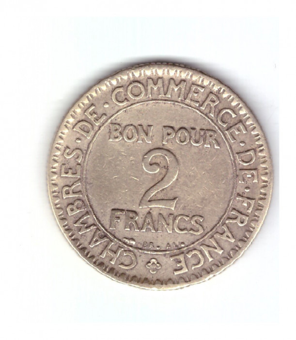 Moneda Franta 2 francs/franci 1925, stare buna, curata