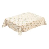 Față de masă Crăciun, Renifer, Ecru, 180x140 cm, Model Fulgi de Zăpadă, PEVA