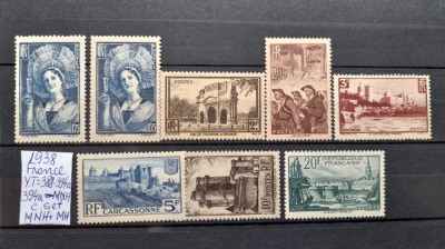 1938-Franta-YT388-394a--MNH+MH foto