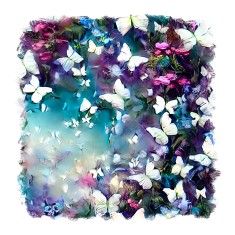Sticker decorativ, Fluturi, Albastru, 55 cm, 9476ST foto