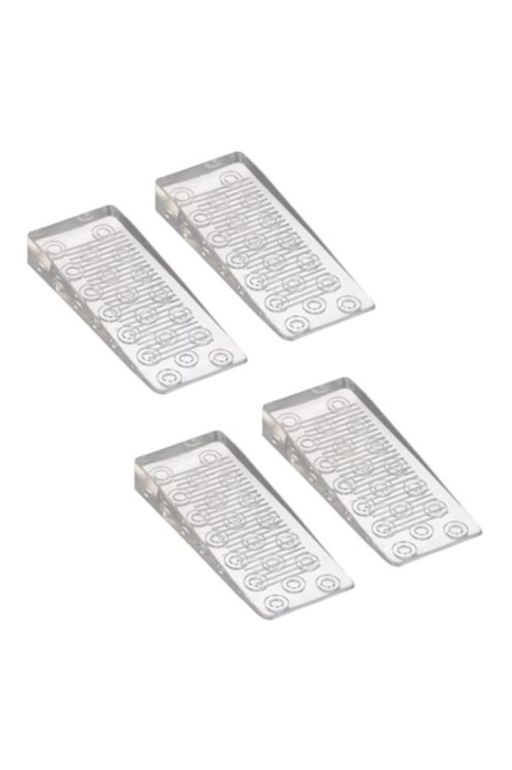 Set 4 opritoare de ușă, transparente, material antiaderent, 9,5 x 1,5 x 4 cm