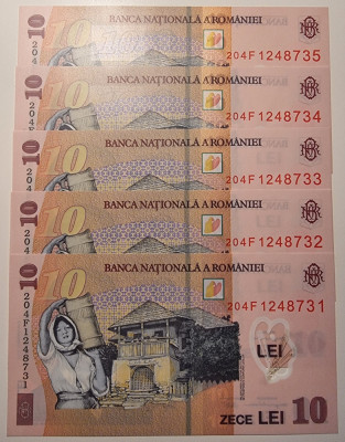 Bancnota 10 lei 2018 (2020) - serii consecutive - (aUNC) foto