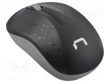 Mouse wireless NATEC optic USB A, 3 butoane, rază 10m, negru-gri ergonomic