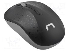 Mouse wireless NATEC optic USB A, 3 butoane, rază 10m, negru-gri ergonomic