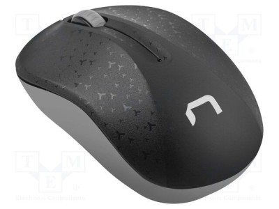 Mouse wireless NATEC optic USB A, 3 butoane, rază 10m, negru-gri ergonomic foto