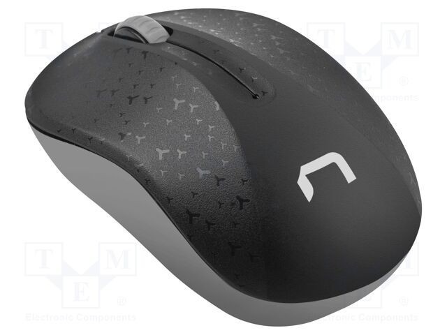 Mouse wireless NATEC optic USB A, 3 butoane, rază 10m, negru-gri ergonomic