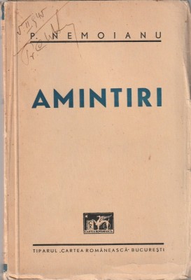 P. NEMOIANU - AMINTIRI ( 1939 ) foto