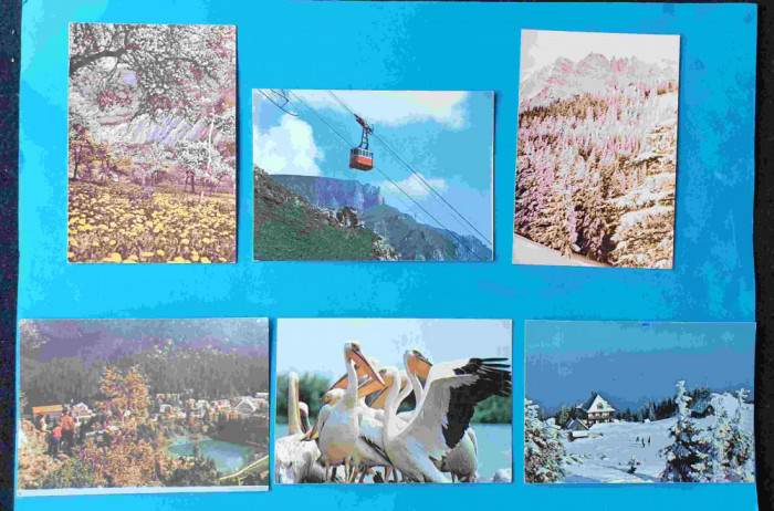 Lot x 6 bucati calendare vechi - turism - peisaje din Romania