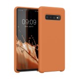 Husa Kwmobile pentru Samsung Galaxy S10, Portocaliu, Silicon, KWM000009QK051C, Carcasa