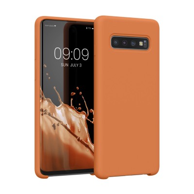 Husa Kwmobile pentru Samsung Galaxy S10, Portocaliu, Silicon, KWM000009QK051C foto