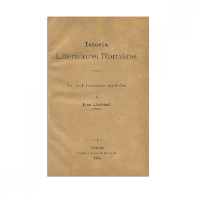 I. Lăzăriciu, Istoria literaturei rom&amp;acirc;ne, 1884 foto