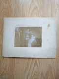 Ofiter roman cu familia - fotografie cca 1900 - dimensiuni: 22 cm x 16 cm