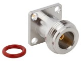 Conector N soclu mamă drept 50&Omega; lipire PTFE aurit alamă AMPHENOL RF