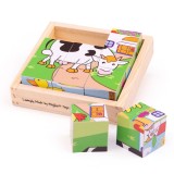 Puzzle cubic - animale domestice, 9 piese, BigJigs Toys