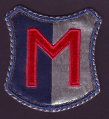 Emblema sportiva brodata Clubul Sportiv METALUL Campia Turzii, anii 50 foto