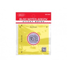 BLOC NOTES ADEZIV 76X76 GALBEN PASTEL DACO BN100G foto