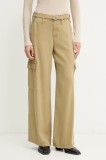 Levi&#039;s pantaloni BAGGY DAD CARGO culoarea verde, lat, medium waist, 003IN.0005