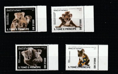 S.Tome e Principe 2017 - Fauna , Animalele lumii , Serie 4 valori , dantelate , MNH , Mi.7498-7501 foto
