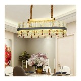Candelabru LED Pollux cu Telecomanda, 156W, Diametru 80cm, Auriu, Cristal, Dimabila, Alessandro DESIGN
