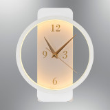 Cumpara ieftin Lampa de masa cu ceas, L1108 - White, Lightric, 19 x 9 x 24 cm, LED, 12W, alb