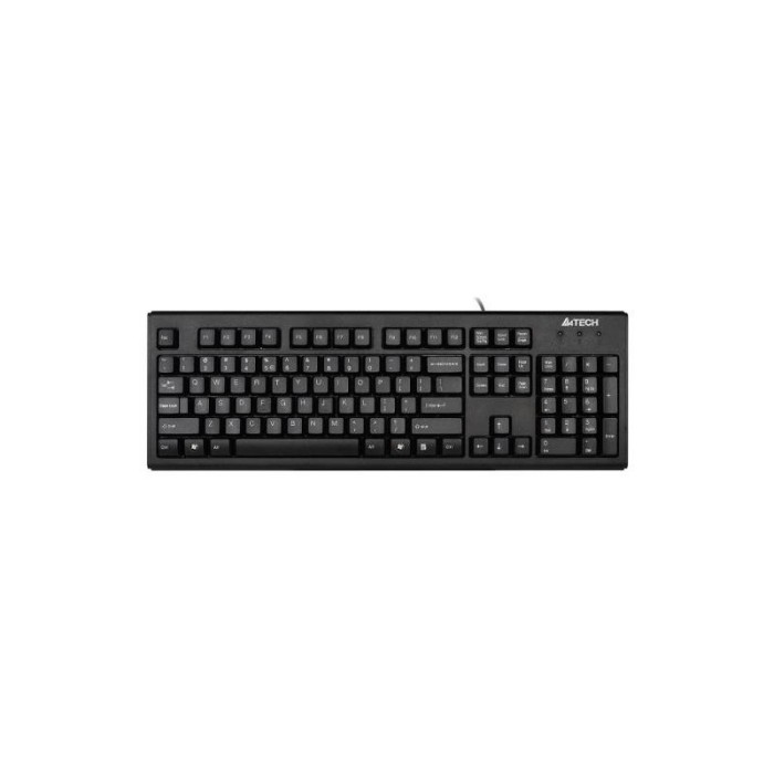 Tastatura A4Tech Slim, Wired, USB, Taste Numerice, Layout US, Black