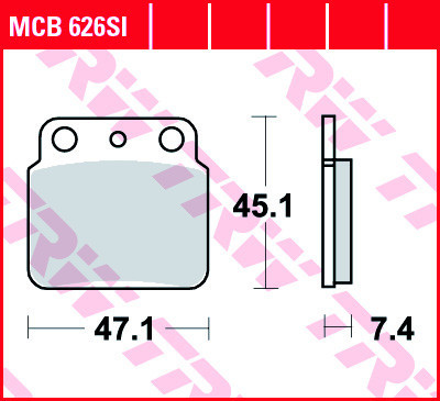 Set placute frana TRW MCB626SI - ATV Kawasaki KFX - KSX 400 - Suzuki LT-R 250 - LT-Z 400 Quad Sport - LT-R 450 Quad Racer