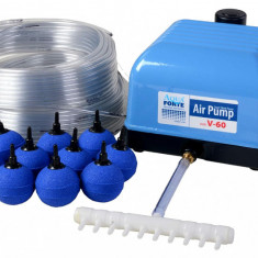 Pompa de aer Aquaforte Hi-Flow V60, 39 x 25 x 20 cm, albastru, SC407 - SECOND