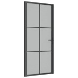 Cumpara ieftin Usa de interior, 93x201,5 cm, sticla neagra mata si aluminiu