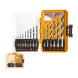 Set Burghie Metal 15 buc AKDL51506 &ndash; HSS 4341, 1-12mm, Burghie Precizie pentru Otel si Metale
