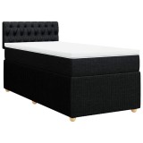 Cumpara ieftin Pat box spring cu saltea, negru, 90x190 cm, textil