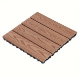 Placa WPC deck terasa, 30x30 cm, grosime 2.2 cm, amenajari exterioare, sistem interconectare, culoare tec, aspect lemn, ProCart