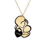 Grace - Colier din argint 925 placat cu aur galben 24K Mama si bebe personalizat cu nume