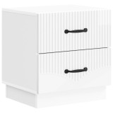 vidaXL Dulap de noapte cu sertar Alb foarte lucios 43 x 34,5 x 44,5 cm 895223