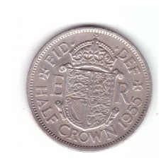 Moneda Anglia 1/2 / half crown 1955, stare buna, curata