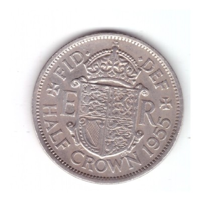 Moneda Anglia 1/2 / half crown 1955, stare buna, curata foto