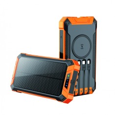 Baterie externa solara-Acumulator extern solar wireless 20000 mAh
