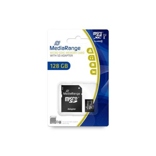 MediaRange Micro SDXC 128GB UHS-1 Class 10 with SD adapter &amp;quot;MR945&amp;quot; (timbru verde 0.03 lei)