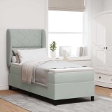 VidaXL Pat cu arcuri cu saltea Gri deschis 80 x 200 cm Catifea 3340952