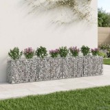 Cumpara ieftin Pat ridicat din gabion 3 buc. 400 x 50 x 80 cm Otel Galvanizat
