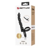 Inel Penis Cu Bile Anale Dillion, Negru, 13 cm
