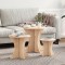 vidaXL Masă de cafea 3 pcs Natural 46 x 46 x 47 cm Lemn de brad solid