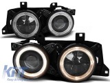Set de faruri de tuning cu ochi de &icirc;nger halogen potrivit pentru BMW 5 E34 1987-1995 sedan/combinate, BMW 7 E32 1986-1994, stanga si dreapta Performan